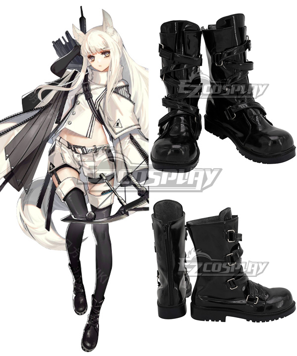 Arknights Platinum Black Shoes Cosplay Boots