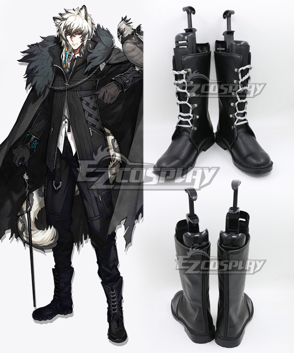 Arknights Flamebringer Black Shoes Cosplay Boots