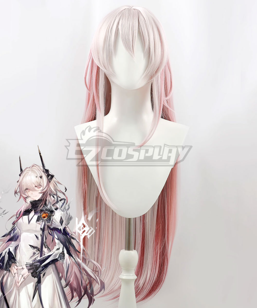 Arknights Theresa White Pink Cosplay Wig