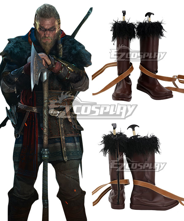 Assassin's Creed Valhalla Eivor Brown Shoes Cosplay Boots