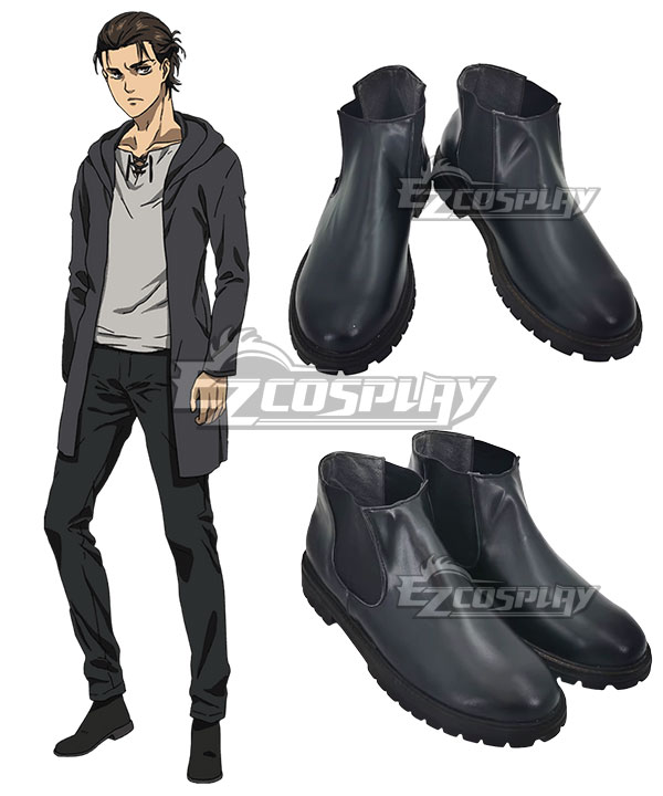 Attack On Titan Final Season Eren Yeager Black  Cosplay Shoes