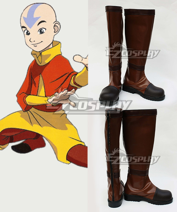 Avatar The Last Airbender Aang Brown Shoes Cosplay Boots