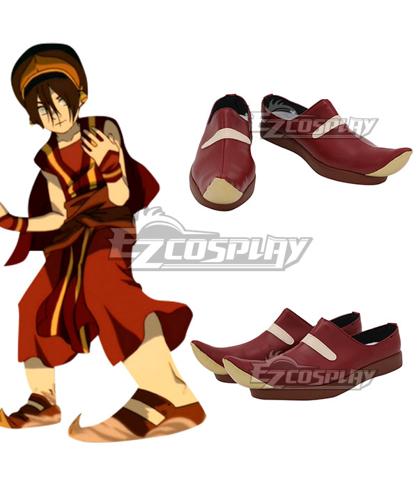 Avatar The Last Airbender Toph Beifong Red Cosplay Shoes