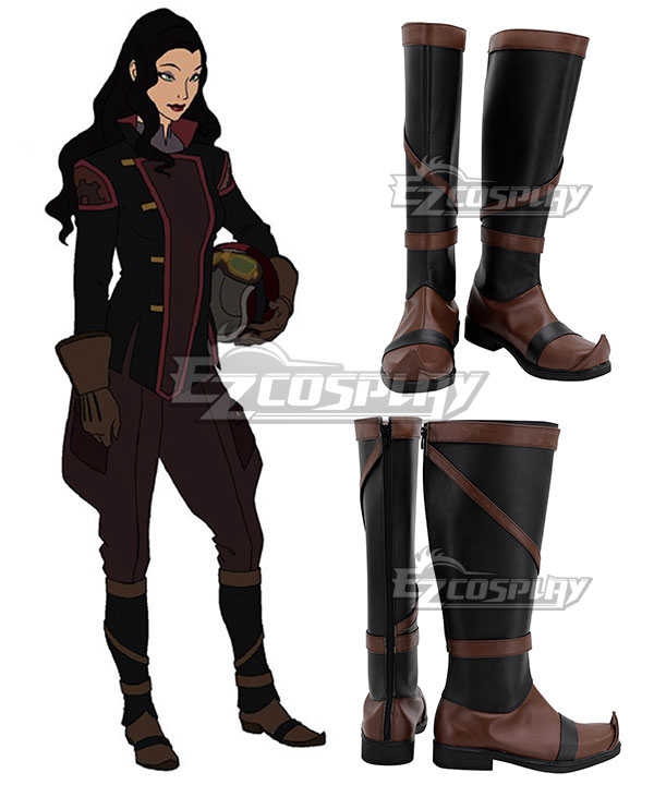 Avatar The Legend of Korra Asami Sato Black Shoes Cosplay Boots