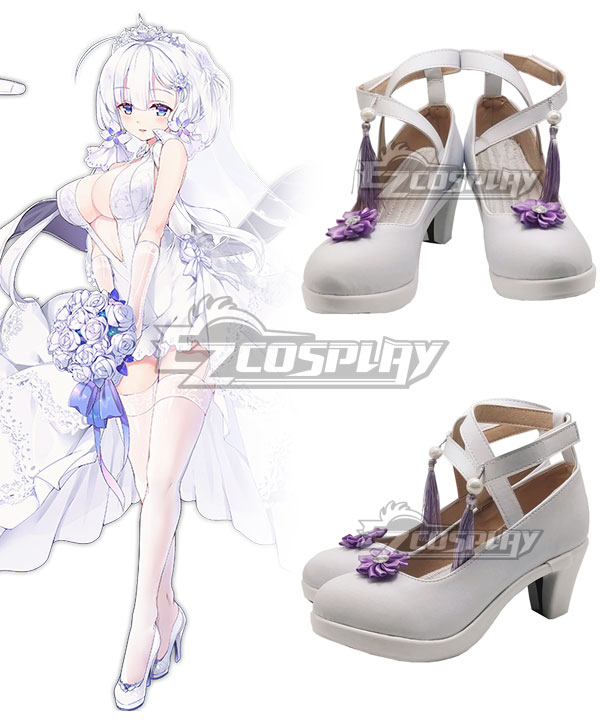 Azur Lane Illustrious Oath Wedding White Cosplay Shoes