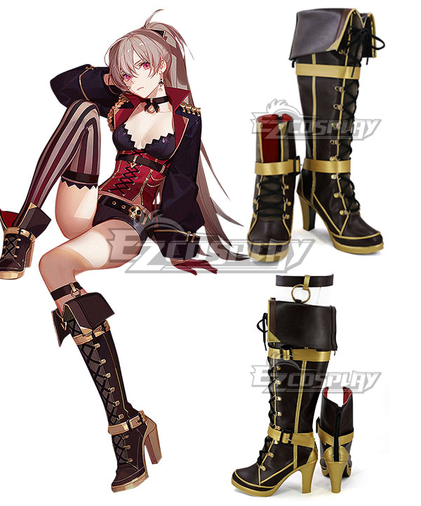 Azur Lane MNF Jean Bart Brown Shoes Cosplay Boots