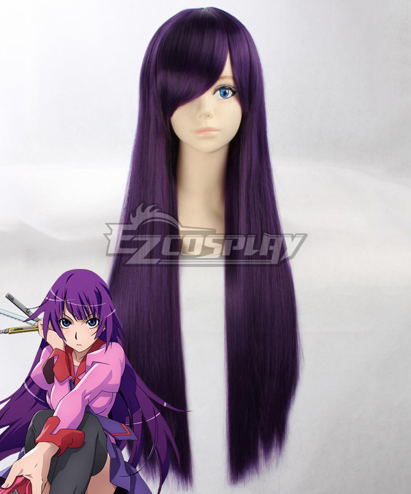Bakemonogatari Hitagi Senjogahara Purple Cosplay Wig