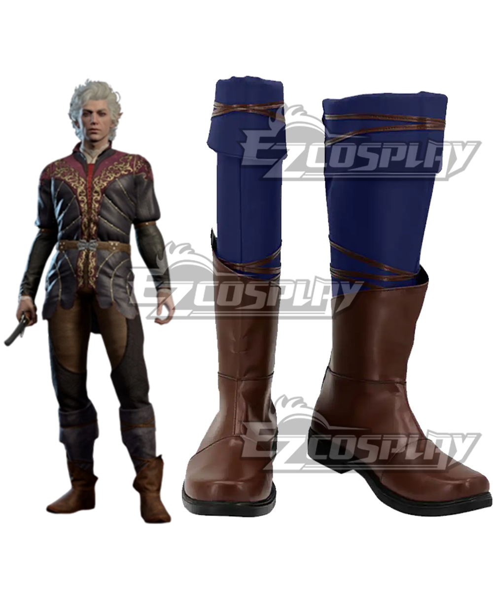 Baldur's Gate III BG3 Astarion Brown Shoes Cosplay Boots