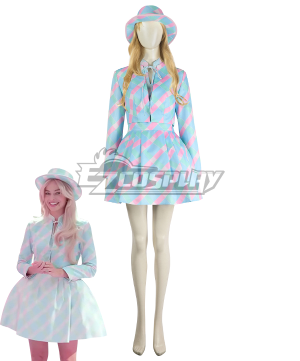 Barbie 2023 Film Barbie Blue Dress Cosplay Costume