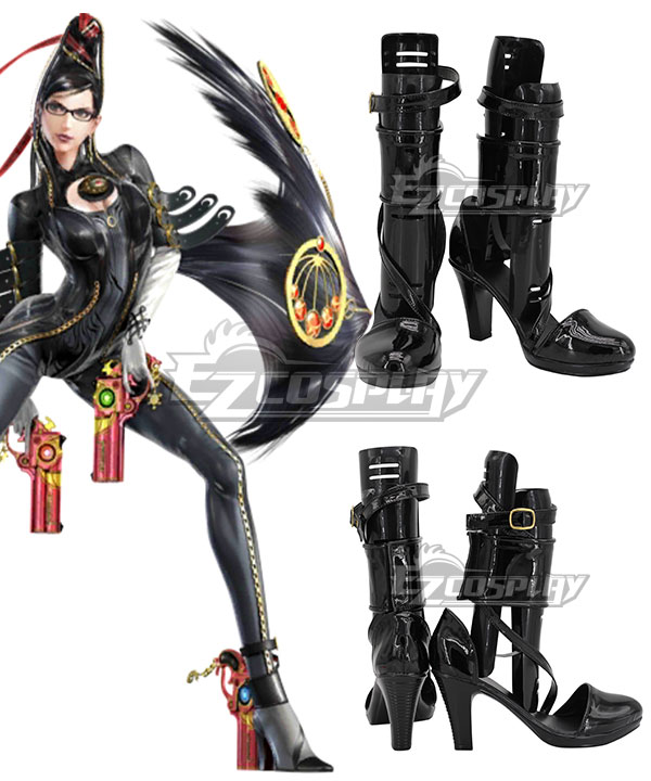 Bayonetta Bayonetta Black Shoes Cosplay Boots - Without Guns