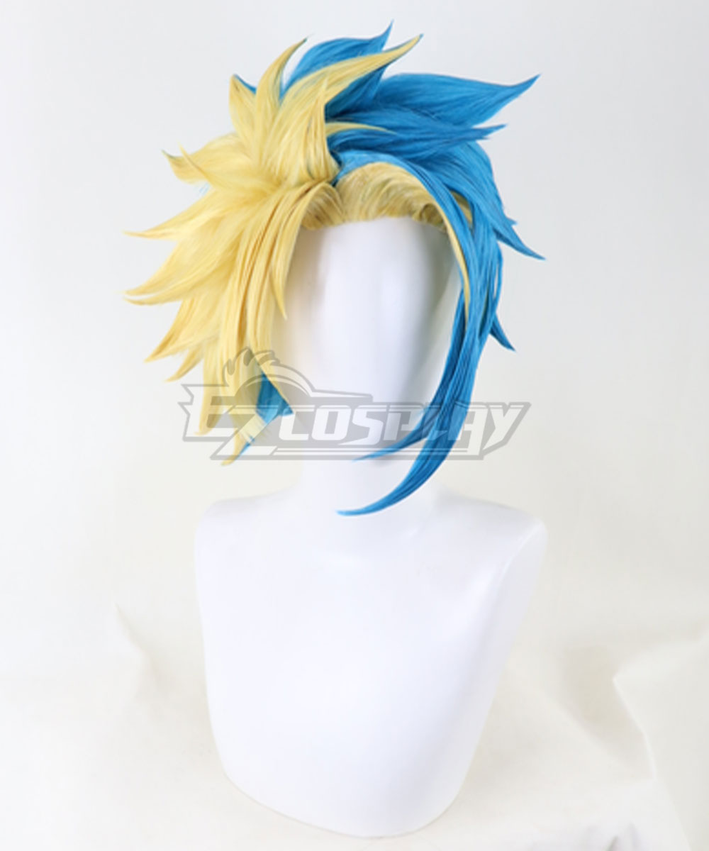 BEYBLADE X Kamen X Ekusu Kurosu Blue Yellow Cosplay Wig