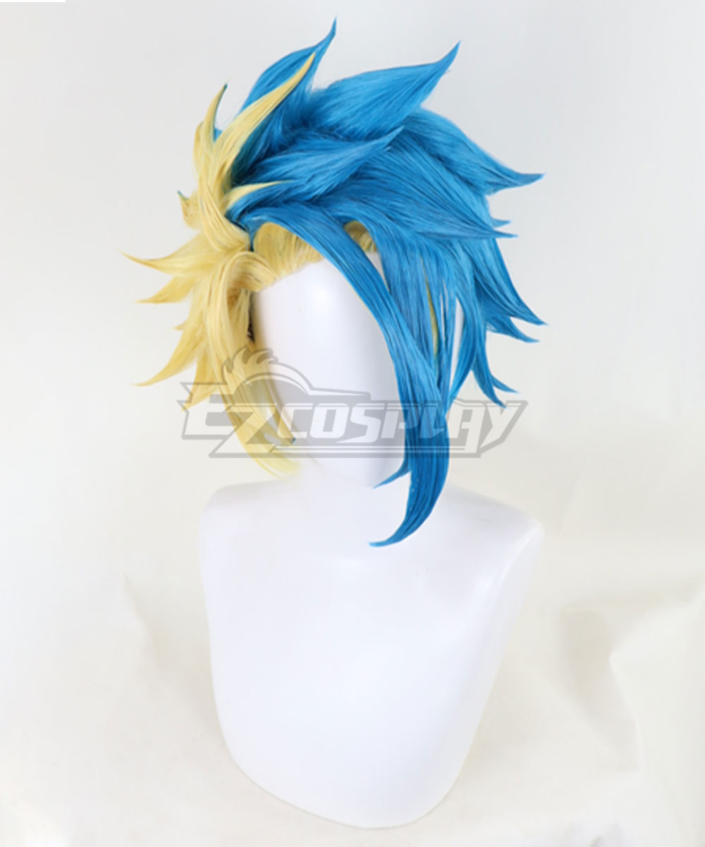 BEYBLADE X Kamen X Ekusu Kurosu Blue Yellow Cosplay Wig