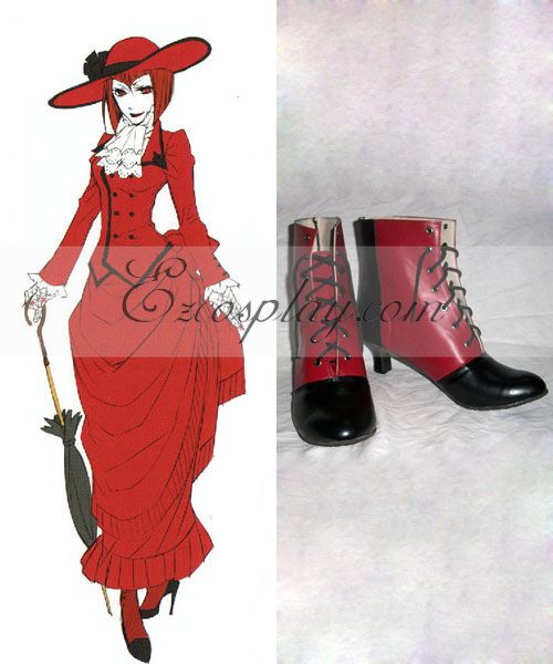Black Butler Angelina Dulles Red Black Cosplay Shoes