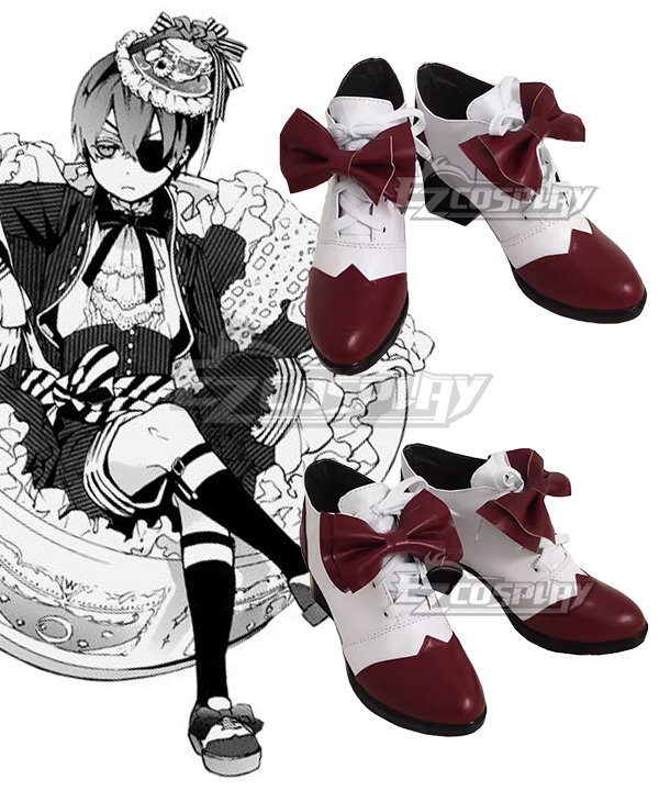 Black Butler Ciel Phantomhive Black Tea Cup Red Cosplay Shoes