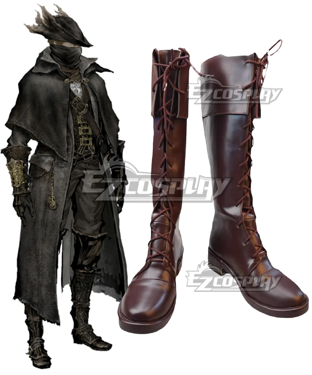 Bloodborne The Hunter Brown Shoes Cosplay Boots