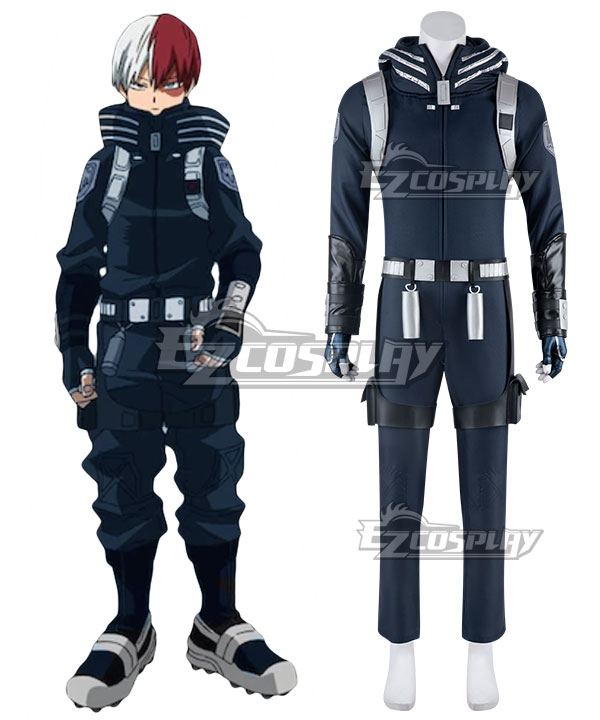 My Hero Academia World Heroes Mission Boku No Hero Akademia Shoto Todoroki Winter Suit Cosplay Costume - Deep Blue Edition