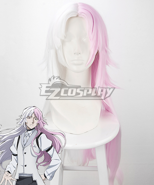 Bungou Stray Dogs Sigma White Pink Cosplay Wig