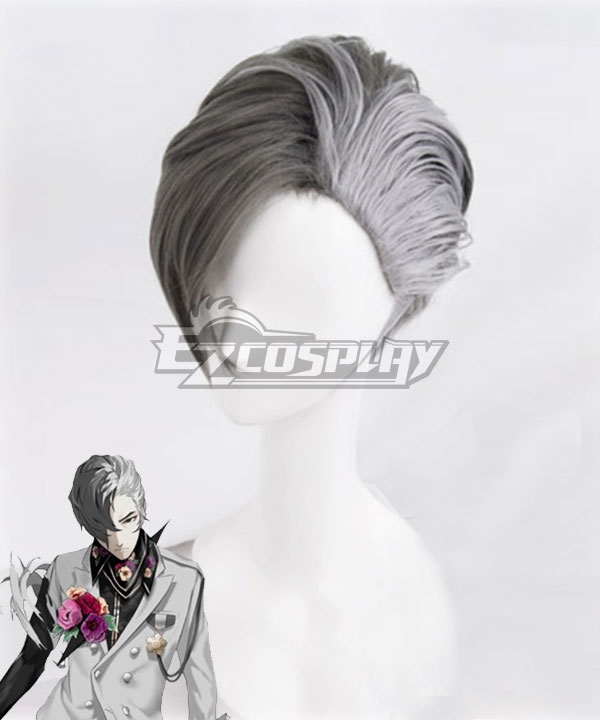 Caligula Satake Shogo Black Grey Cosplay Wig