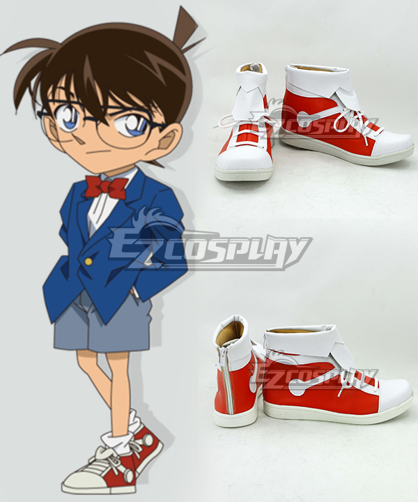 Case Closed Detective Conan Conan Edogawa Shinichi Kudo Jimmy Kudo Red Cosplay Shoes