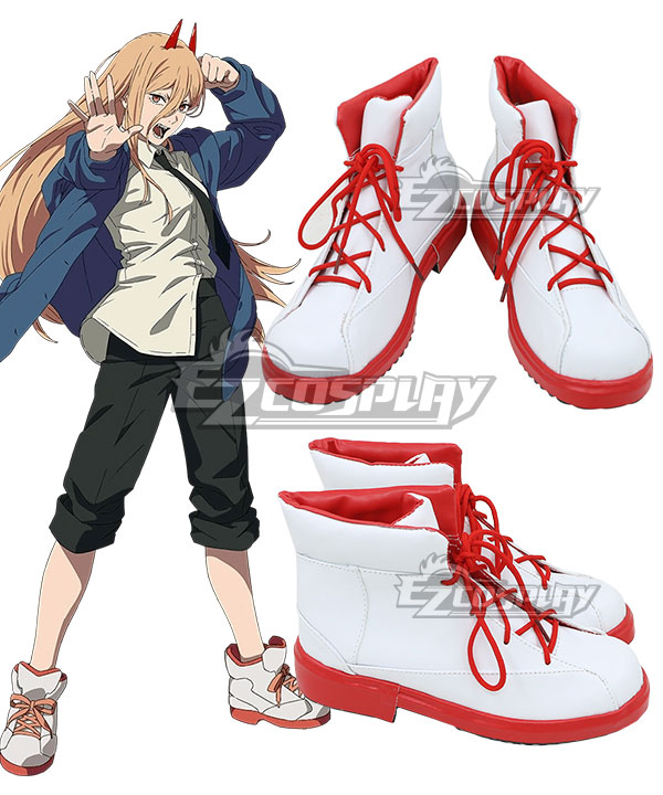 Chainsaw Man Anime Power White Cosplay Shoes
