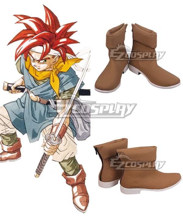 Chrono Trigger Cron Brown Shoes Cosplay Boots