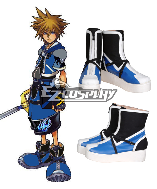 Kingdom Hearts Sora Blue and Black Cosplay Shoes 