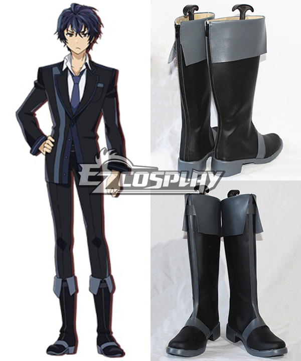 Black Bullet Satomi Rentaro Black And Silver Shoes Cosplay Boots