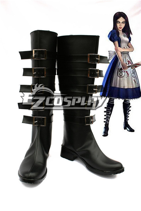 Alice: Madness Returns Alice Cosplay Black Shoes Cosplay Boots