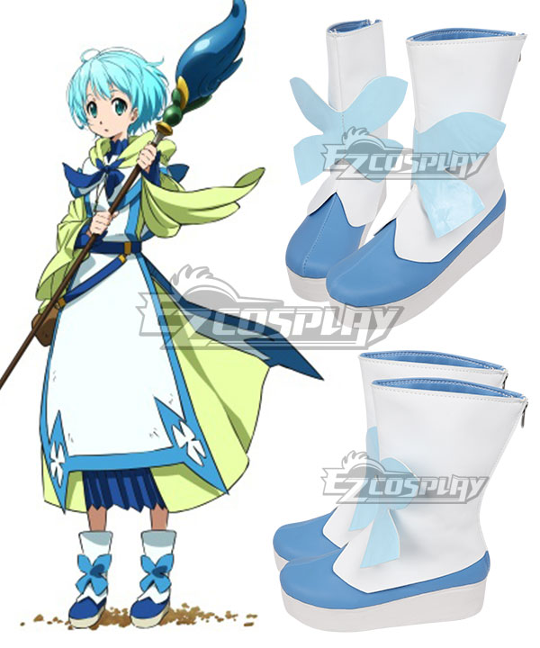 Tor Jieitai Kanochi nite Kaku Tatakaeri Lelei la Lalena Weiß und Blau Cosplay Schuhe