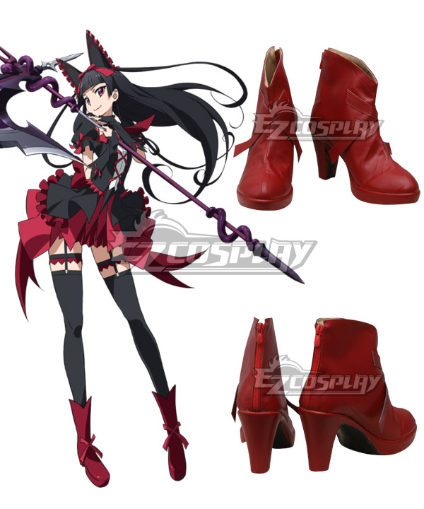 Gate Jieitai Kanochi nite Kaku Tatakaeri Gate Thus the JSDF Fought There Rory Mercury Red Cosplay Shoes