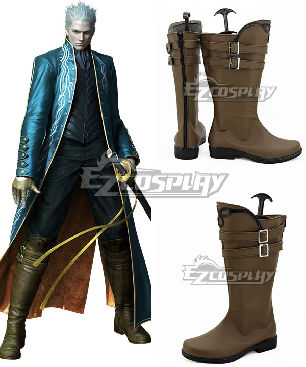 Devil May Cry 3 Vergil braune Schuhe Cosplay Stiefel