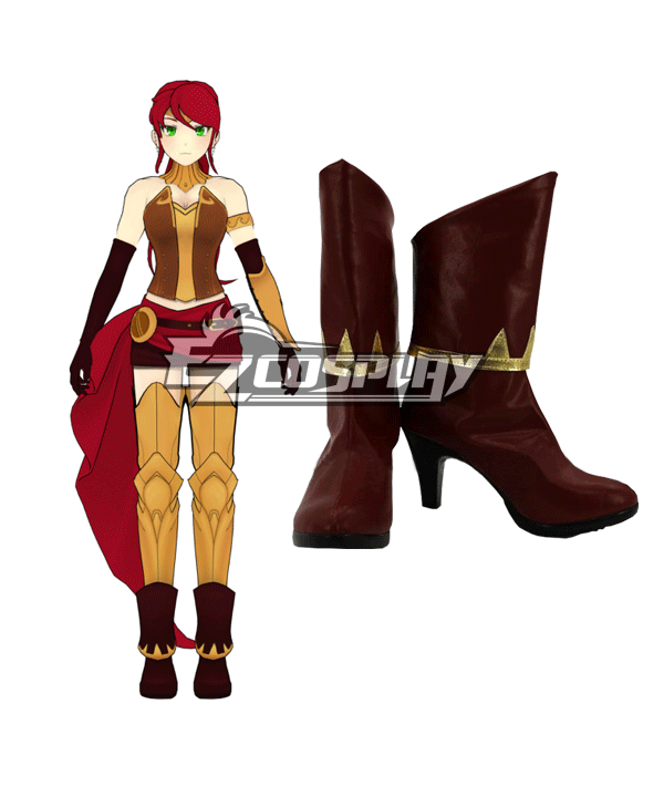 

RWBY Beacon Academy Team JNPR Pyrrha Nikos Brown Shoes Cosplay Boots