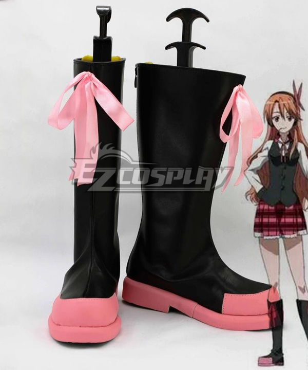 Akame ga KILL! Chelsea Black And Pink Shoes Cosplay Boots