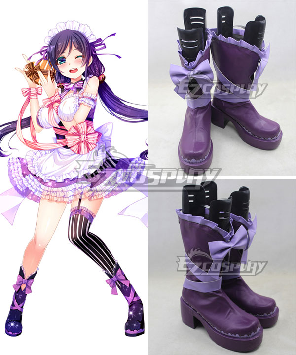 Love Live Valentine's Day Maid Nozomi Tojo Purple Cosplay Boots