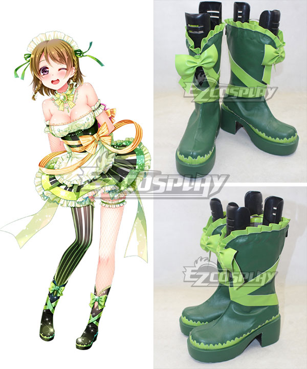 Love Live Valentine's Day Maid Hanayo Koizumi Green Cosplay Boots