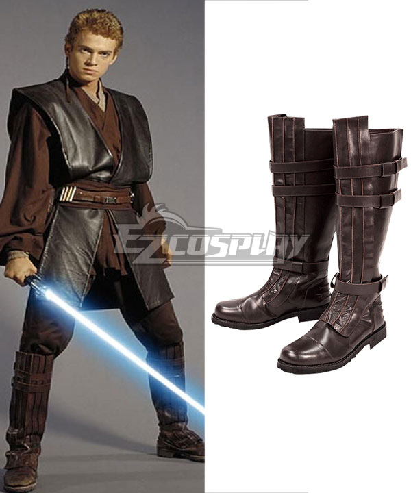 Star Wars Anakin Skywalker Jedi Brown Cosplay Boots