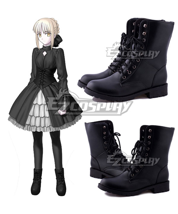 Fate Stay Night Black Saber Altria Pendragon King Arthur Black Cosplay Boots