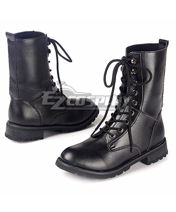 Axis Powers Hetalia Chibi Prussia Black Boots Cosplay Shoes
