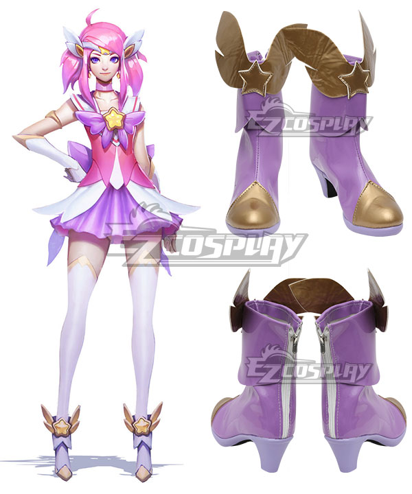 League of Legends LOL Star Guardian Lux  Purple Shoes Cosplay Boots