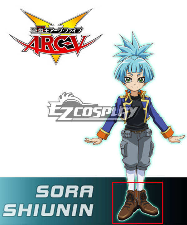 

Yu-Gi-Oh! Yugioh ARC-V Sora Shiunin Brown Shoes Cosplay Boots
