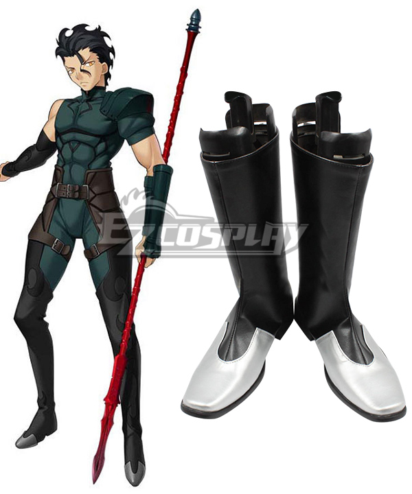 Fate Zero Diarmuid Ua Duibhne Lancer Spear Black Shoes Cosplay Boots