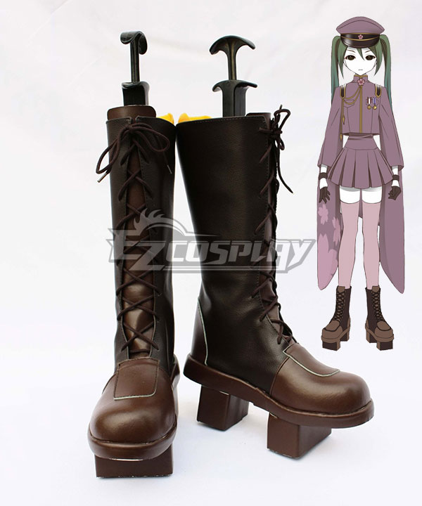 

Vocaloid Thousand Cherry Tree Hatsune Miku Brown Shoes Cosplay Boots