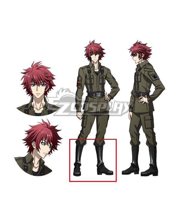 

Muv Luv Schwarzesmarken Theodor Eberbach Black Shoes Cosplay Boots