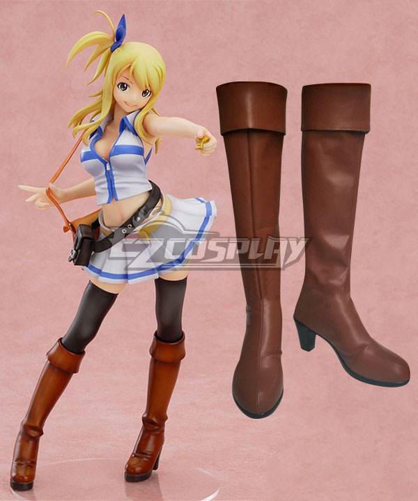 Fairy Tail Lucy Heartfilia Brown Shoes Cosplay Boots