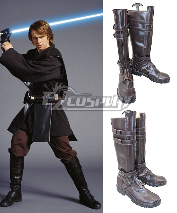 Star Wars Anakin Skywalker Darth Vader Brown Shoes Cosplay Boots