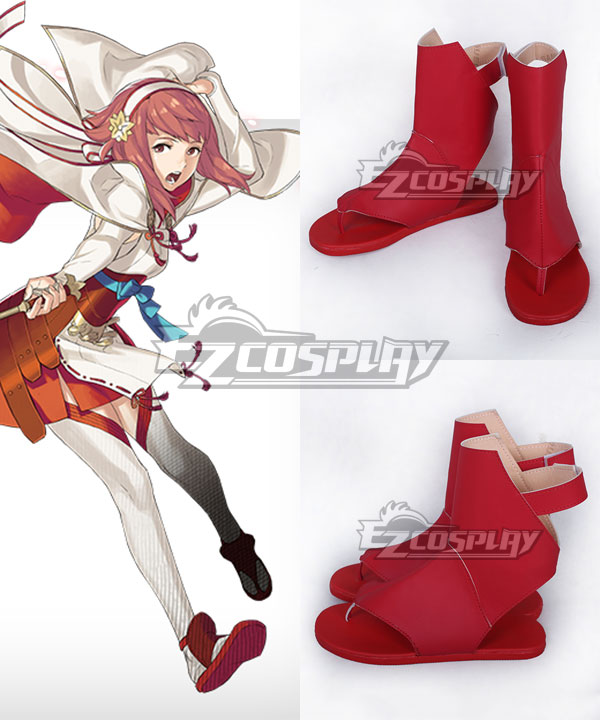 FE Fates IF Sakura Red Cosplay Shoes