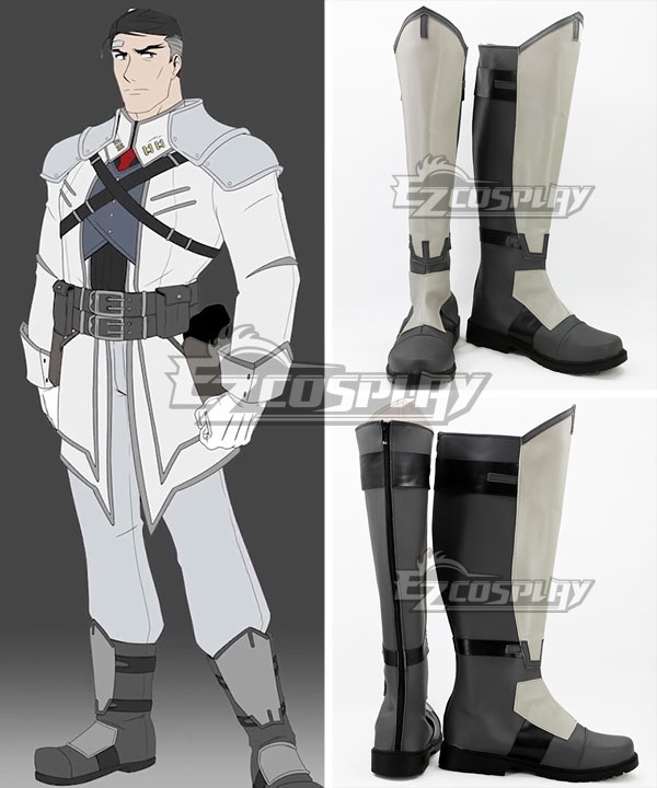 RWBY James Ironwood Grey Shoes Cosplay Boots