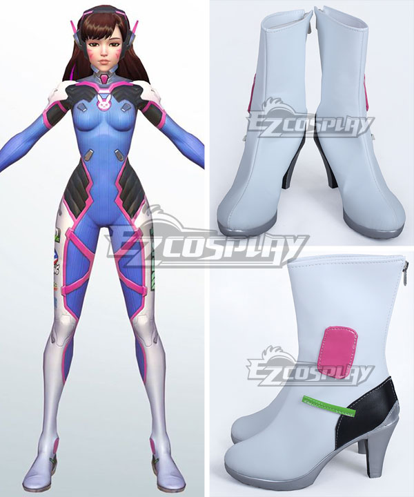 Overwatch OW D.Va Hana Song White Shoes Cosplay Boots