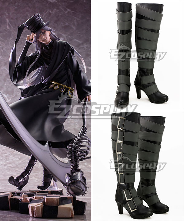 Black Butler Undertaker Black Shoes Cosplay Boots