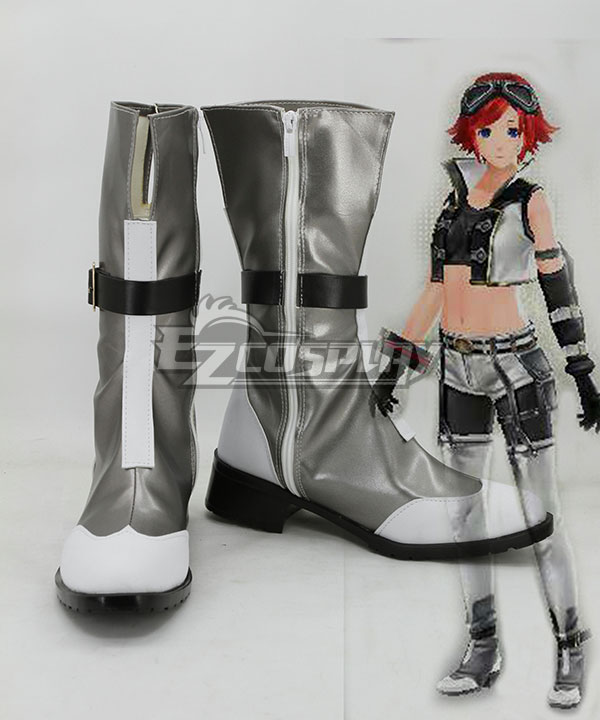 God Eater 2 Protagonist Female Silver Shoes Cosplay Boots